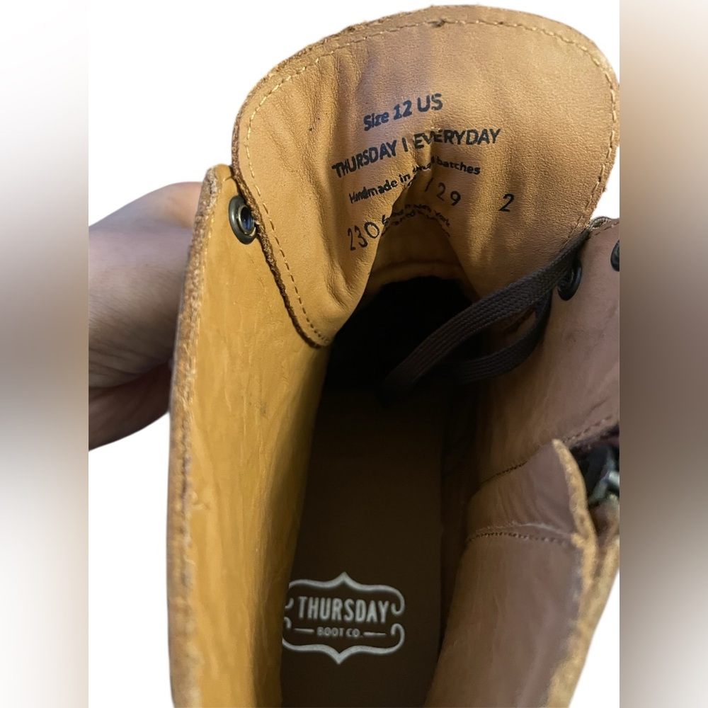 Thursday Boot Company Men's Major Zip-Up boots in Tan Cuero leather - Picture 6 of 6